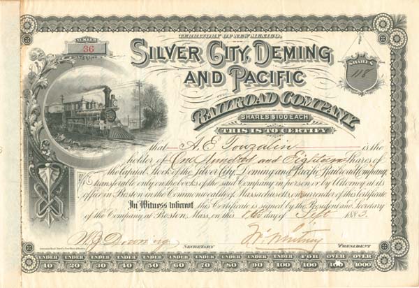 Silver City, Deming and Pacific Railroad Co.
